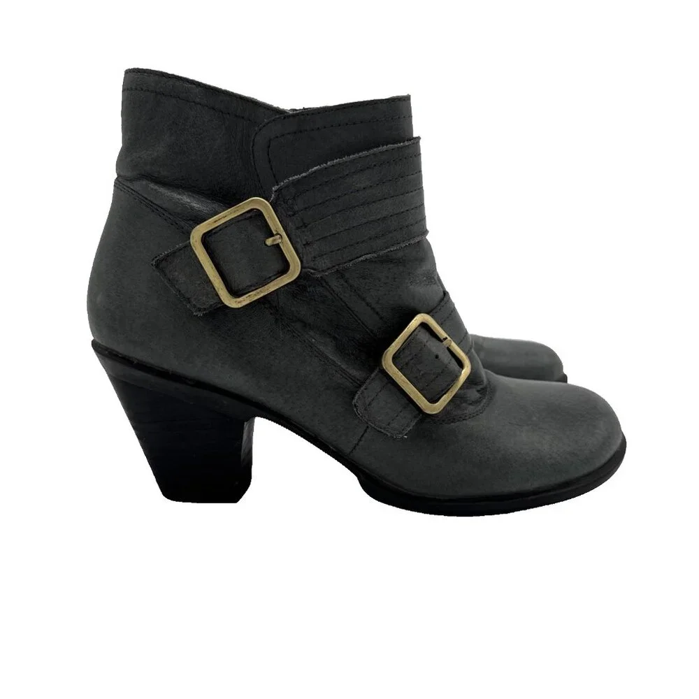 MIZ MOOZ Size 8 Gray Women Evan Leather Zippered Ankle Boots Booties - Picture 7 of 15